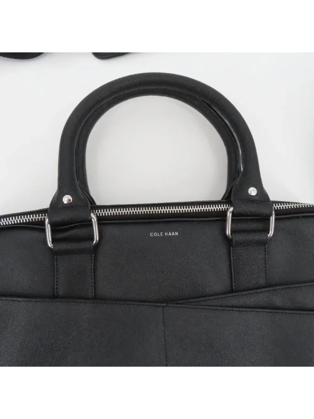 Cole Haan American Airlines Black Leather Laptop Bag Attache Travel Business NEW